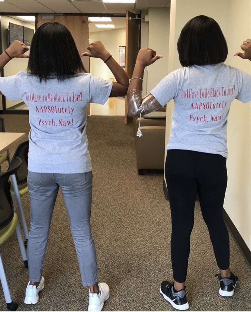 aapsowsu's tweet photo. The African American Psychology Student Organization (AAPSO) is selling T-Shirts! The shirts are $20 and all proceeds will go towards the Kings and Queens Scholarship Ball! DM us if you would like to support! We take PayPal, Cashapp, or Cash. The shirts will be a charcoal gray. https://t.co/jDkpQHgdCD