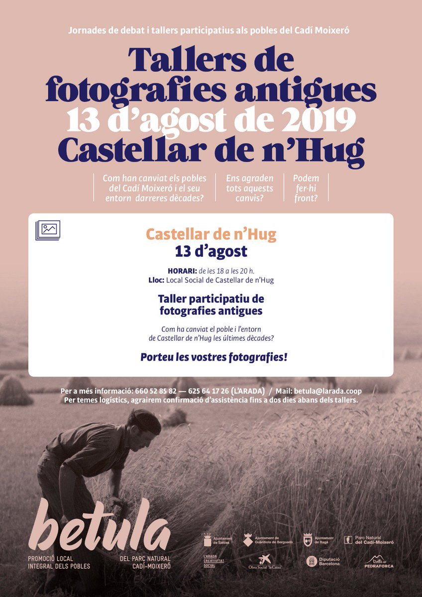 Avui, a #tuixent. Con han canviat els pobles del Cadí i Moixeró? Taller de fotografies . I el dia 13 ,  a les 18.00, ens trobem a #castellardenhug <a href="/PNCadiMoixero/">PNCadiMoixero</a>