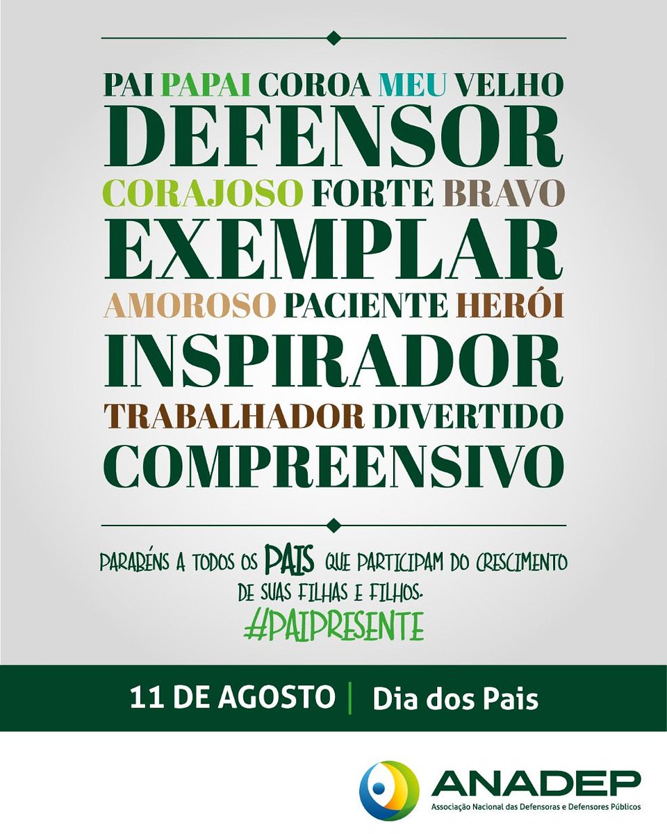 ANADEP_Brasil's tweet photo. #DiadosPais
#PaternidadeConsciente
#PaiPresente https://t.co/eBm6cv8Y3c