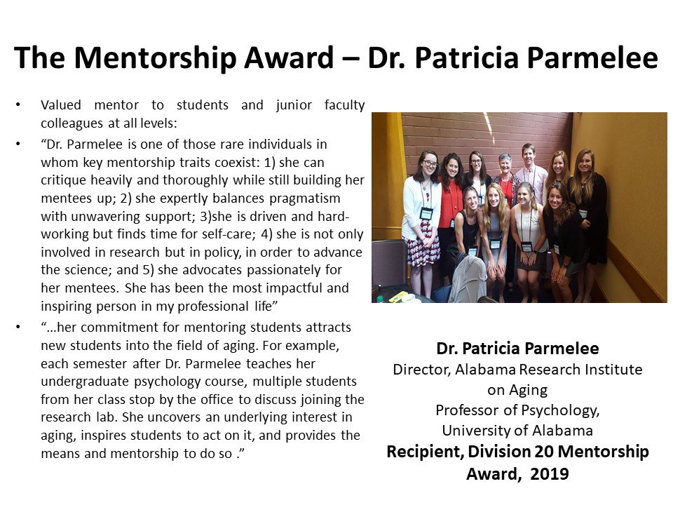 apadiv20's tweet photo. Congratulations Dr. Pat Parmelee! https://t.co/CagHVbGjON