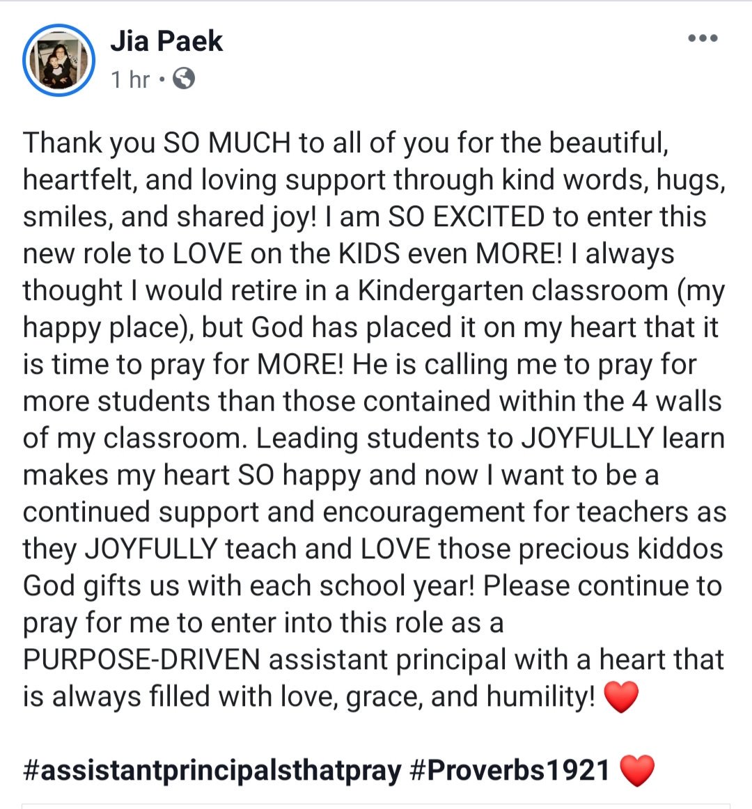 misspaek's tweet photo. I know God will use 2019-2020 to grow and stretch me for HIS glory! ❤ Thank you for this amazing opportunity, @ronniemosher to lovingly serve the #wcerangers with you and the WCE family! #assistantprincipalsthatpray #Proverbs1921 #wcerangers https://t.co/x41t8sXD7G