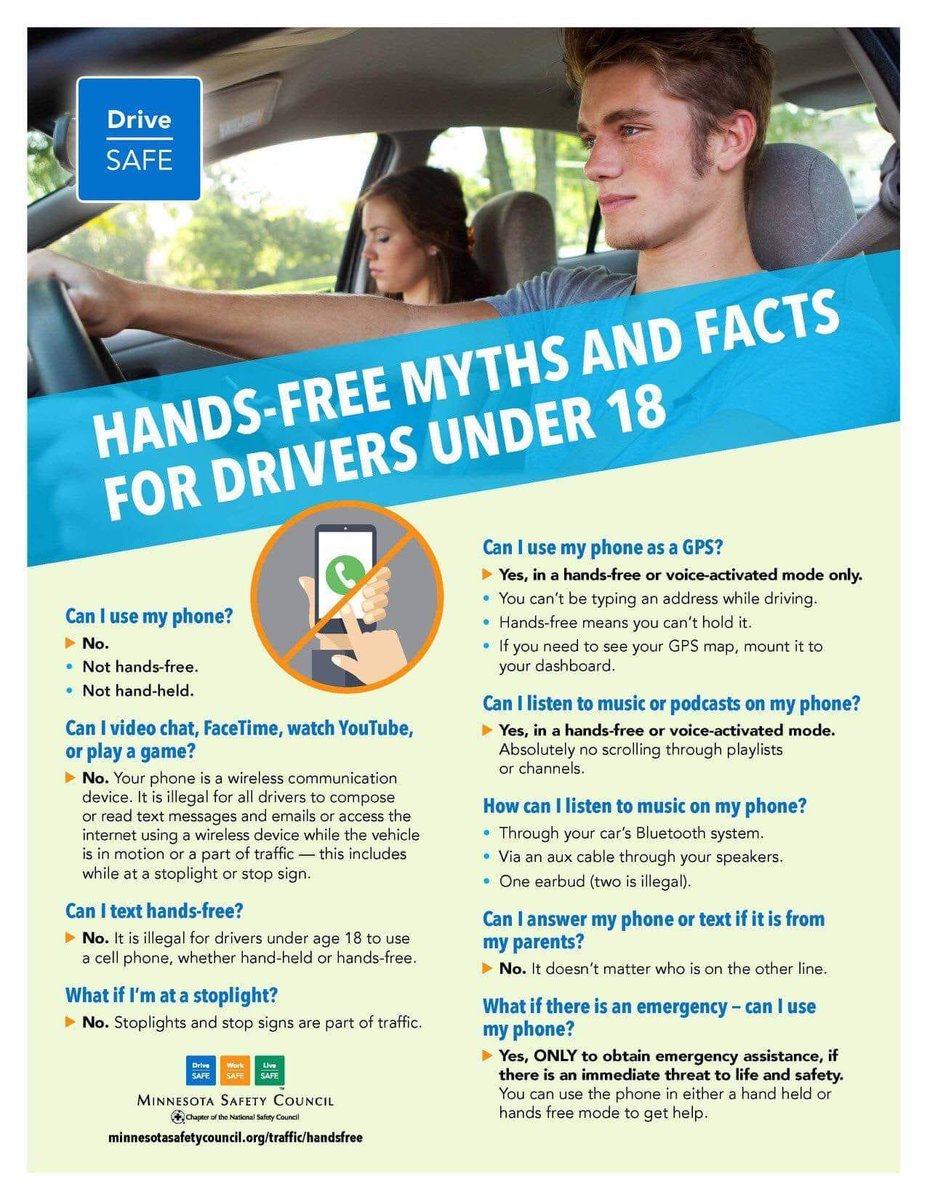 Hands-Free Myths and Facts for Drivers Under 18 Years of Age.