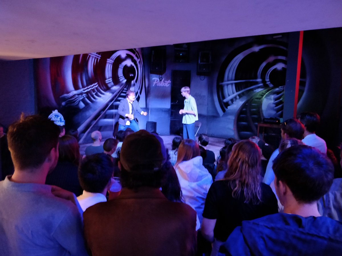 improvcagematch's tweet photo. Huge crowd of lovely people in for Cage Match tonight. Thanks to our guests @MilliganTed and @AllmarkHarry plus our house team @CouchImprov for a great show.

Get down early for a seat!

Improv Cage Match
20:45
Subway Cowgate
@TheFreeFringe https://t.co/II9aRw0kyj
