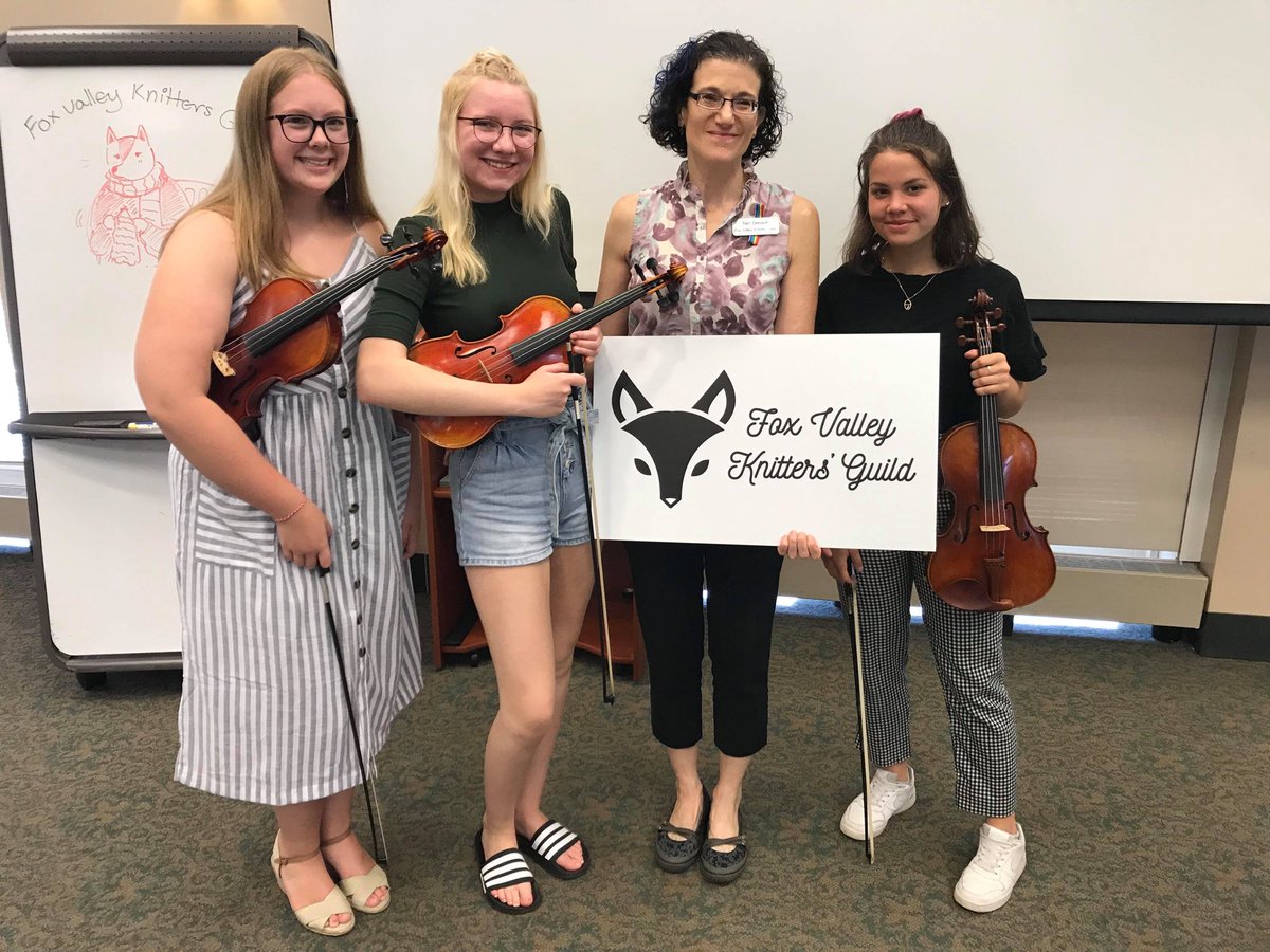 Batavia_Orch's tweet photo. Props to these 3 awesome girls for playing today for the Batavia Knitters’ Guild! https://t.co/7XHyHBDIff