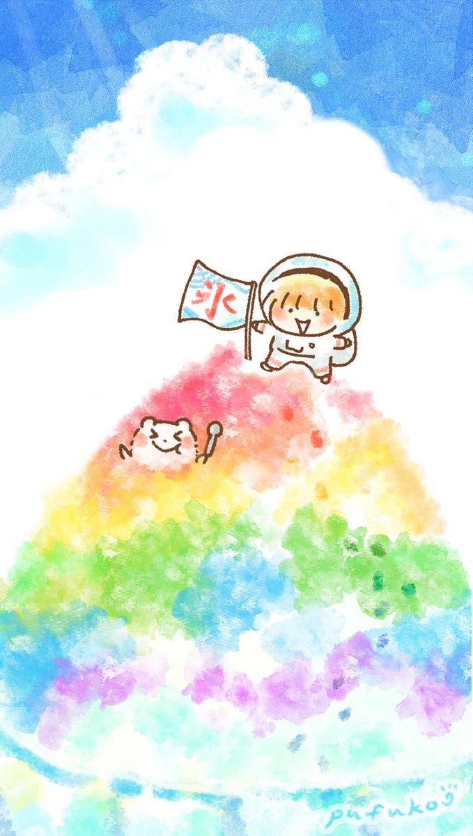 青山ぱふこ على تويتر 夏にひんやり待ち受け作りました 宇宙飛行士くん 氷に到着 よければお使いください 人 Pafukoe Iphoneだとこんな感じになります