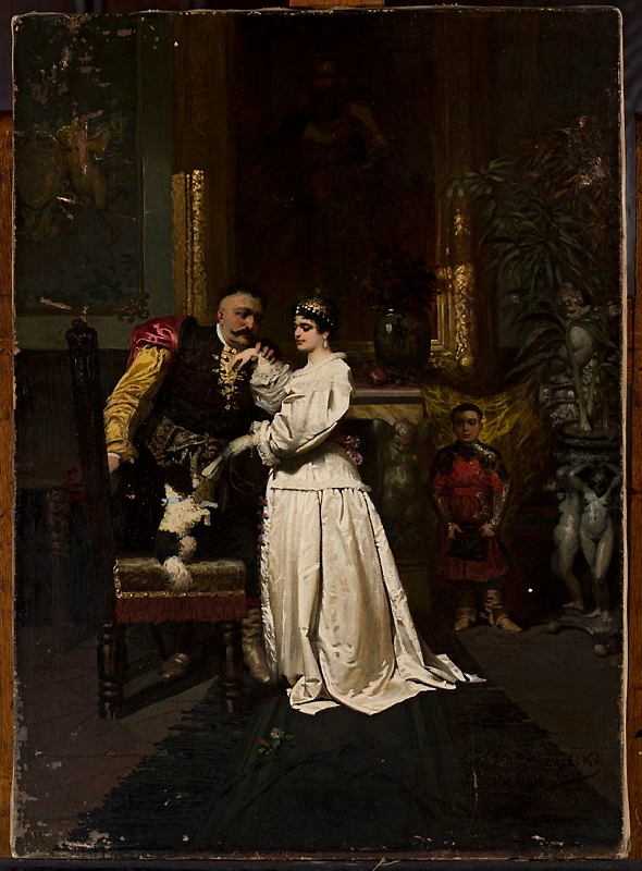operavincibis's tweet photo. Wandalin Strzałecki (1855-1917), "Król Jan III Sobieski i jego ukochana żona Marysieńka", 1881
#Polishart https://t.co/53BZWPBzHl