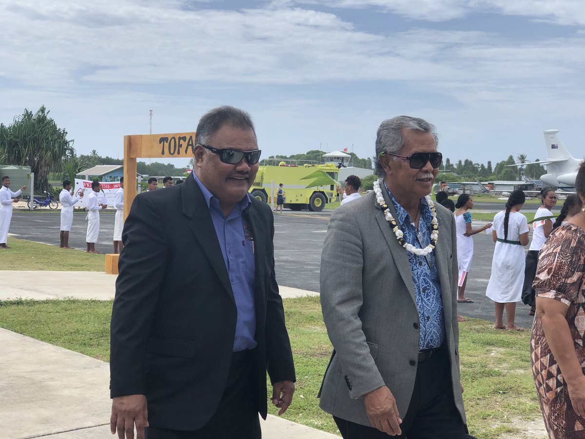 CatInWellington's tweet photo. Talofa, Kia Orana! Prime Minister Puna arrives in Tuvalu for #PIF2019 #BluePacific https://t.co/lbbX5Ka8EY