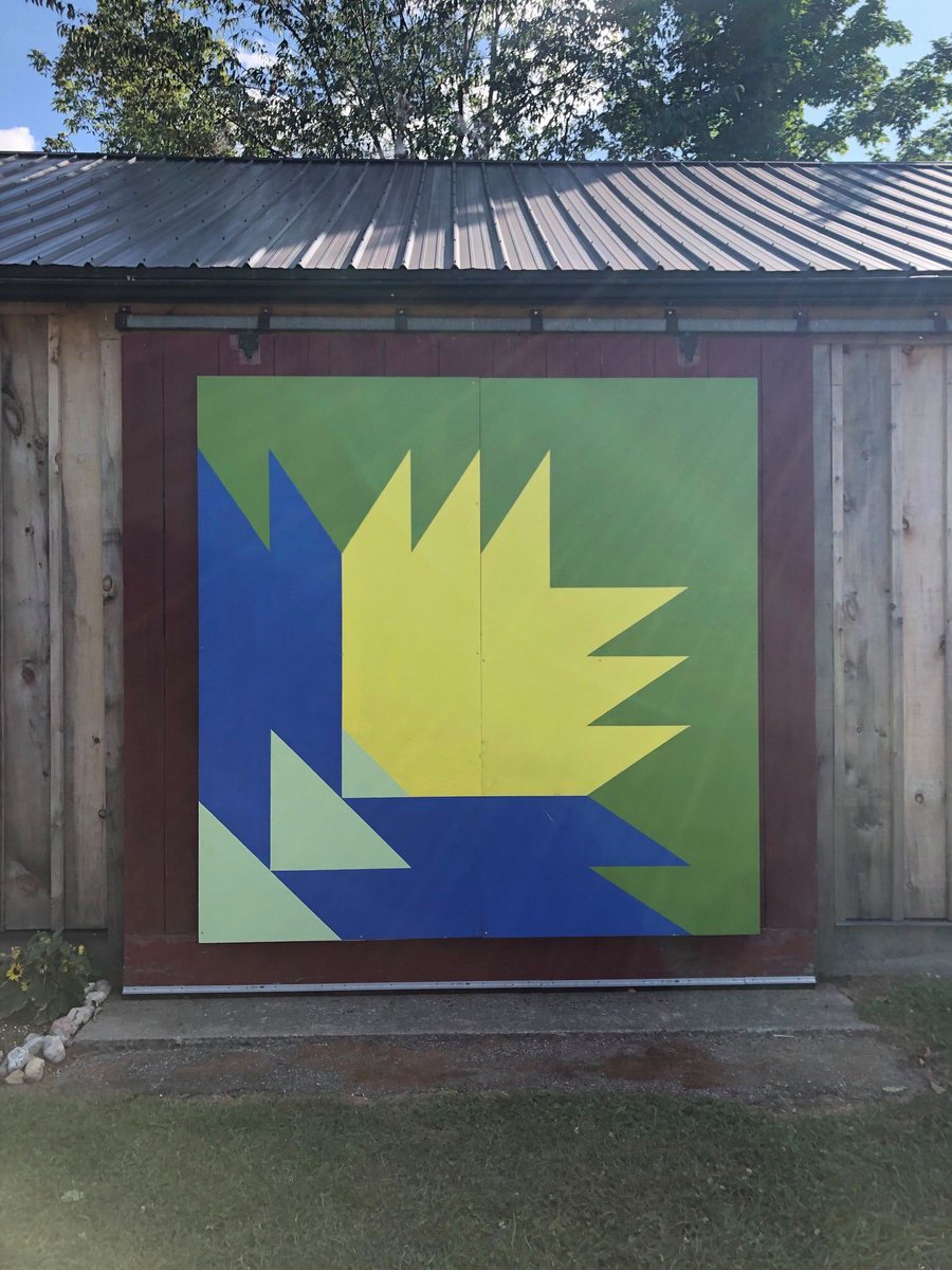 NorfolkCulture's tweet photo. A new barn quilt called Natural Legacy has been installed @TeetervilleMuse. It pays homage to the Teeterville marshland created by the Teeter Mills built in 1860. The marshland is home to many species of flora &amp; fauna. @NorfolkTour https://t.co/fQjaPP6Ovh