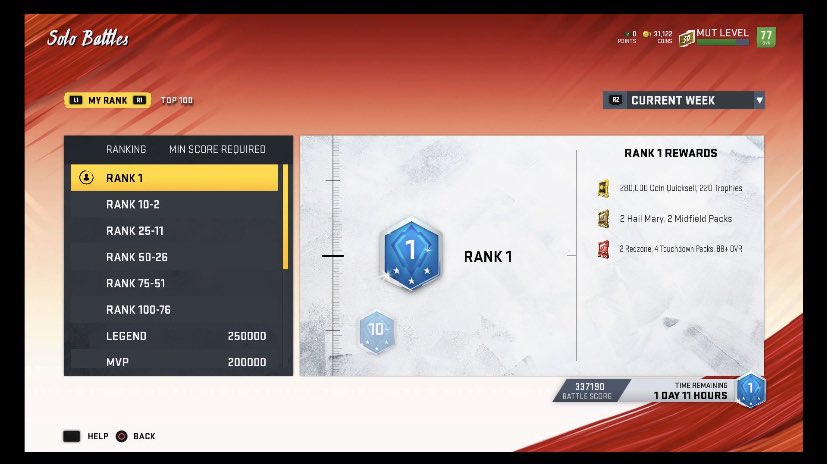 EnvoyLv's tweet photo. Got disconnected first week but didn’t complain. So I come back this week for my spot. #Solobattles #madden20 #m20 #ps4mutcoins #xboxmutcoins #dontneedthebestteam https://t.co/HVJ8s8HBvM
