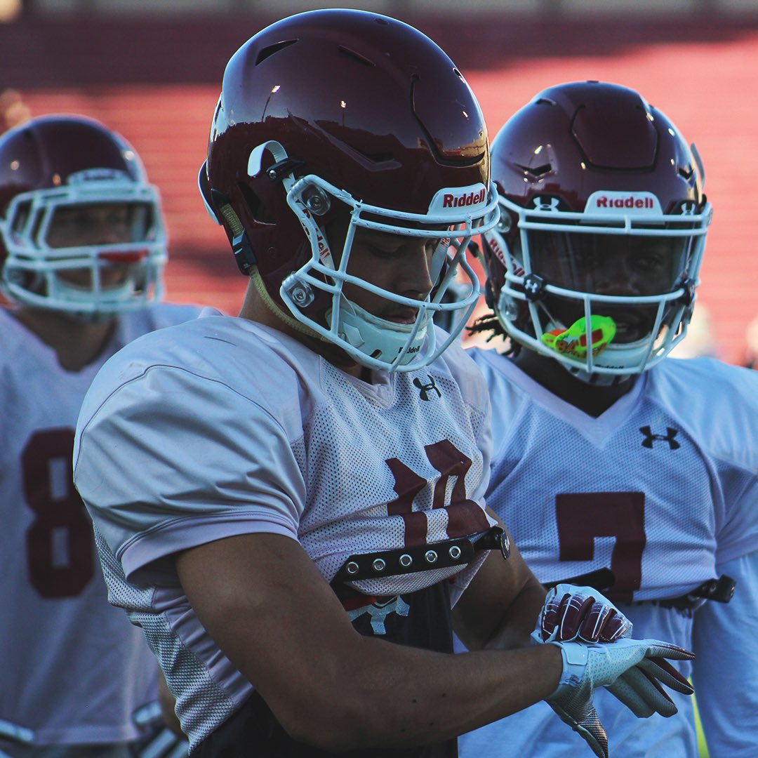 NMStateFootball's tweet photo. Strapped in. Locked in.

All work. 😤

#AggieUp https://t.co/HxH73tygLz