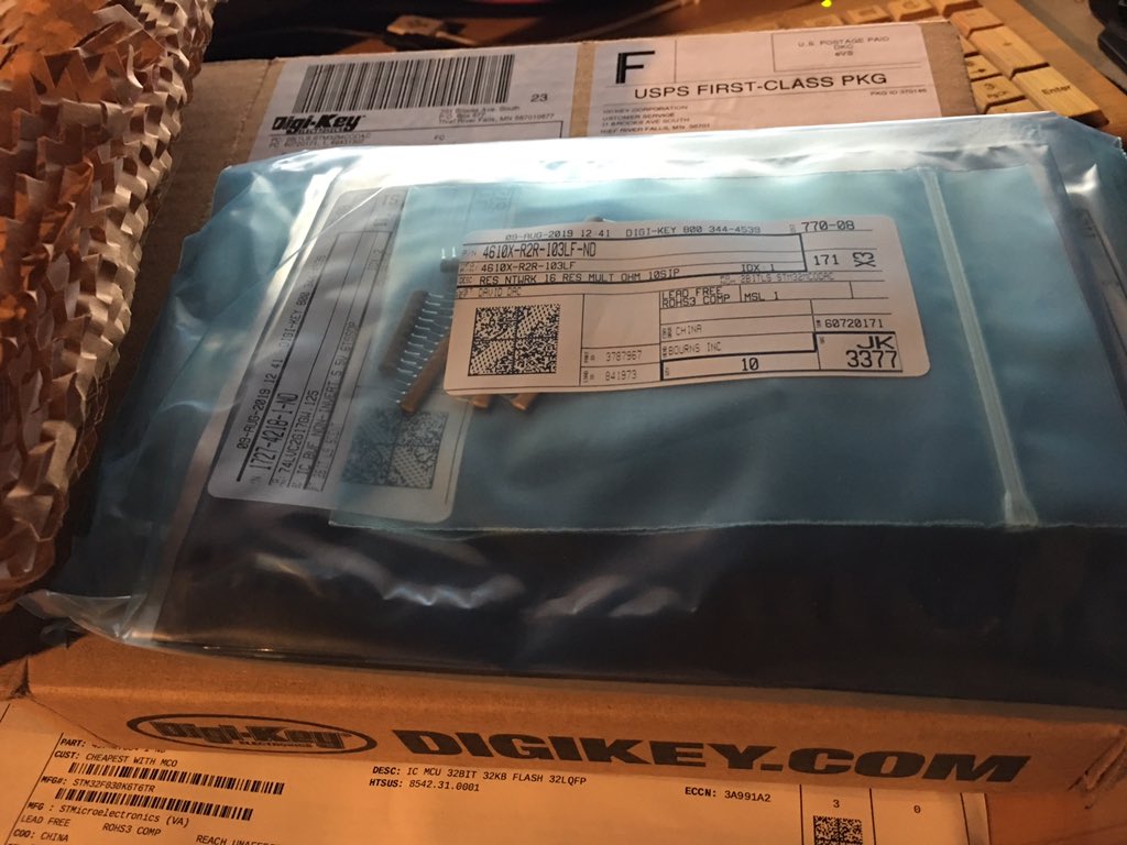 InfiniteNesLive's tweet photo. Perks on living in Minnesota, $5 USPS shipping from @digikey often results in overnight delivery even on a Friday afternoon. #MNengineering https://t.co/ZzZUK5RSfy