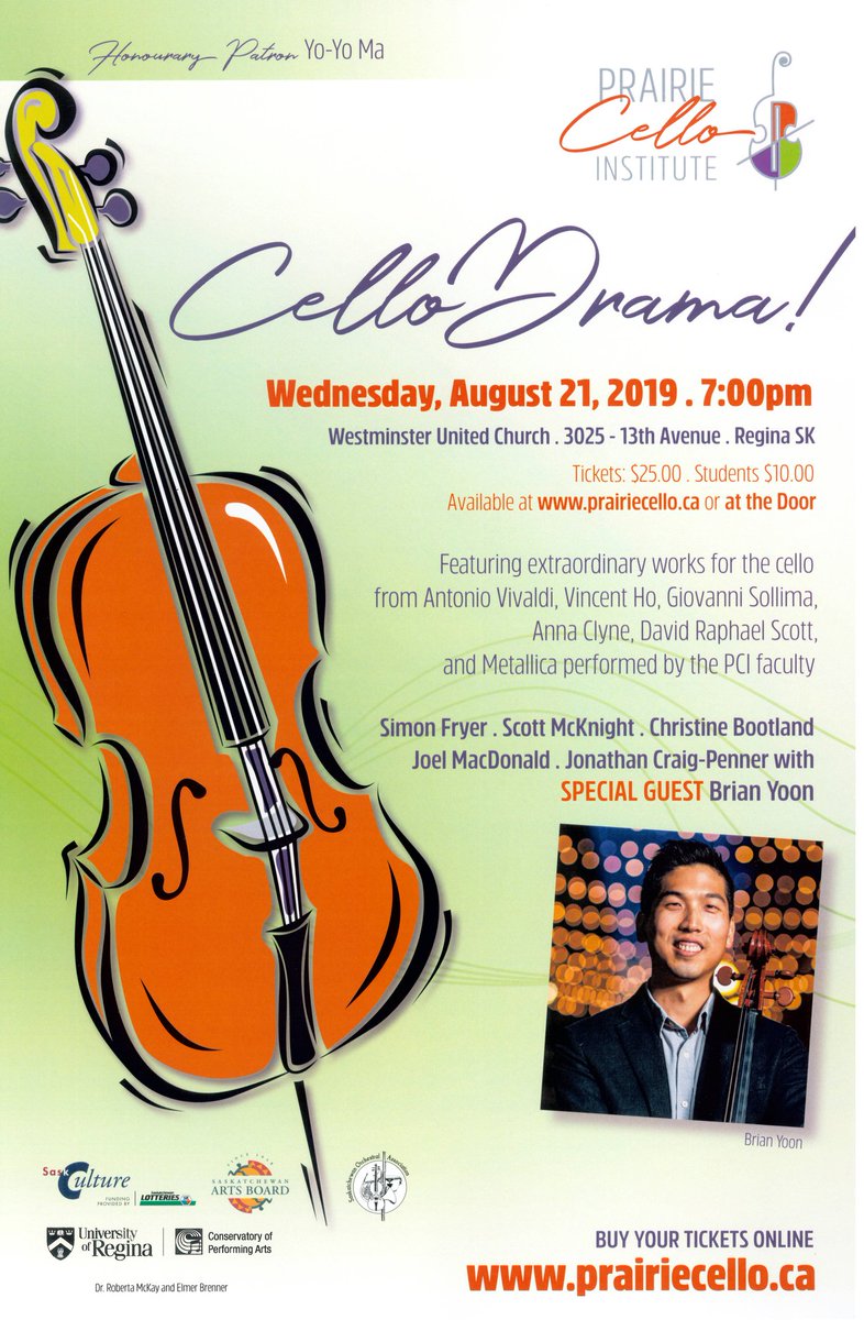 brianyooncello's tweet photo. Posters for @PrairieCello's CelloDrama! concert are going up all around @CityofRegina. Snap a picture of a poster in your neighbourhood and post it to social media using #prairiecelloinstitute2019. See you soon! https://t.co/8bDkEuUOkB