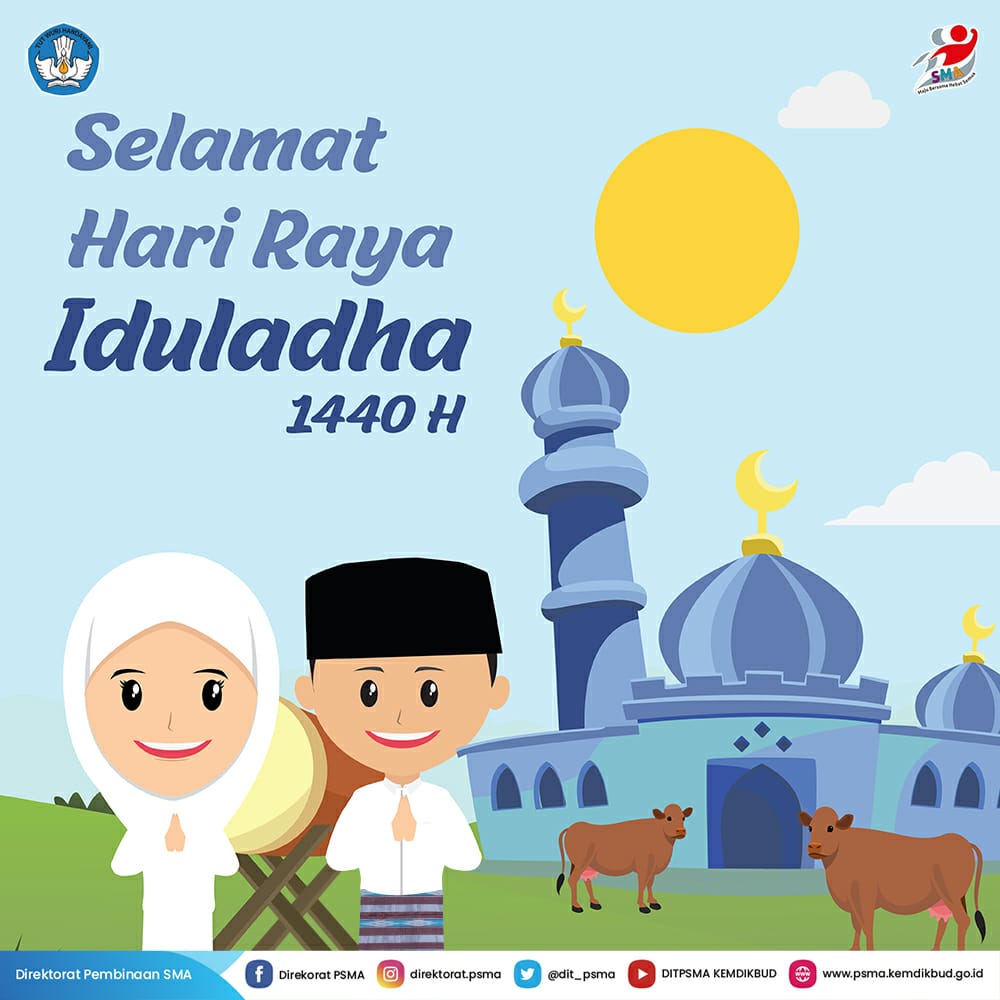 direktoratsma's tweet photo. Selamat Hari Raya Iduladha untuk #temanSMA yang merayakan. Semoga keberkahan menyertai kita semua π
#DitPSMA
#MajuBersamaHebatSemua https://t.co/qXSmjdYVhw