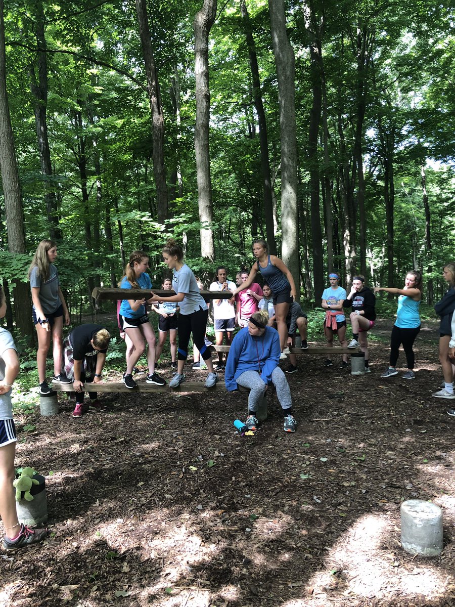 MissMonighan's tweet photo. Awesome retreat with the high school field hockey team! Two days of team building, challenges, ropes courses, and of course s’mores! 🐎🏑❤️ #fieldhockey #teambuilding #coaching #ligonieradventure https://t.co/4ifOy0p9x0