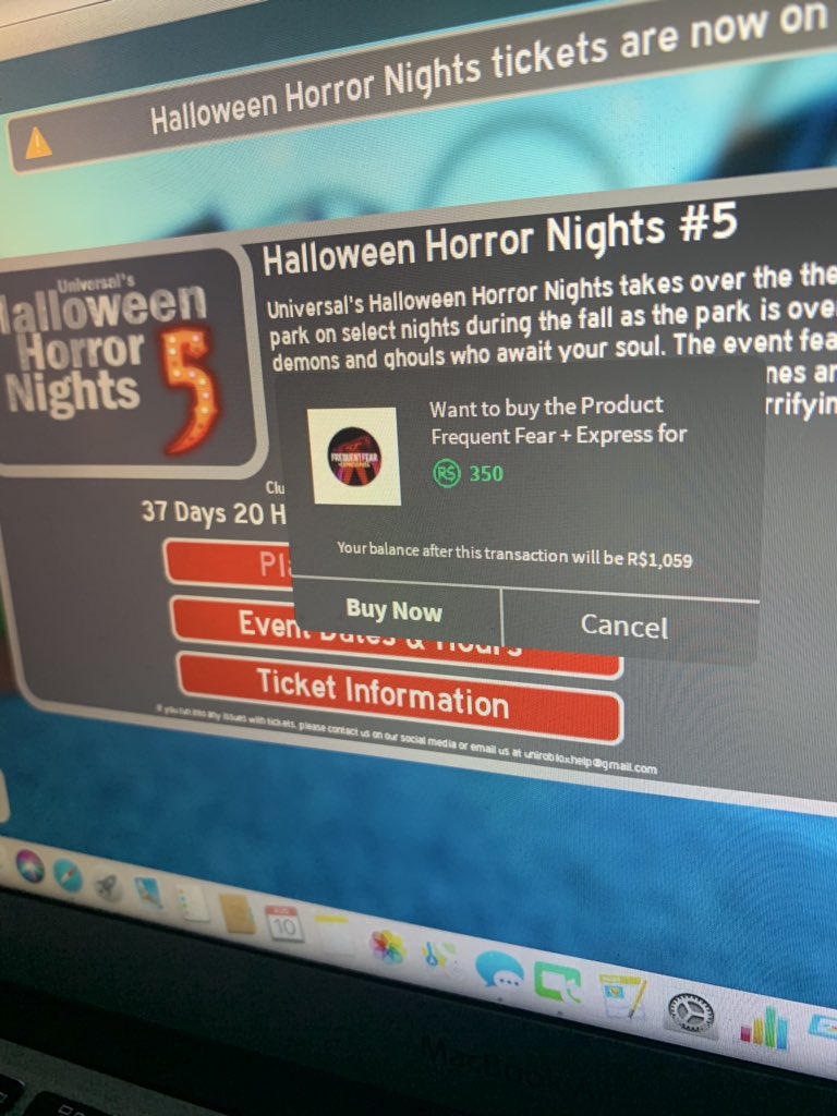 Andrewofpeace On Twitter Tickets On Sale Now For Halloween - roblox its back horror night