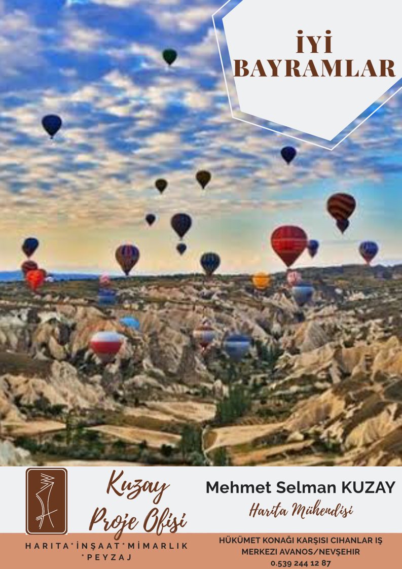 #kuzay #kuzaymühendislik #kuzayharitamühendislik #ölçüm #proje #mimari #inşaat #arsa #parsel #peyzaj #avanos #nevşehir #kapadokya #bayram #kurban #KurbanBayramınızMubarekOlsun <a href="/nevsehir_bel/">Nevşehir Belediyesi</a> <a href="/RasimAri50/">Rasim ARI</a>