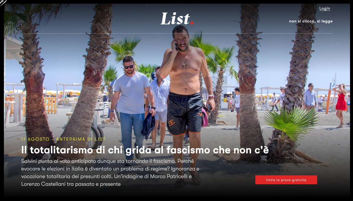 TitolareList's tweet photo. Il totalitarismo di chi grida al fascismo che non c'è. Un'indagine di Marco Patricelli e @LorenzoCast89 #WeekList #11agosto Iscriviti #List 👉 https://t.co/IbY7791749 https://t.co/C6cWBCPoCv