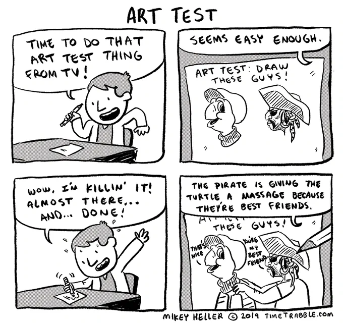 i drew a comic about that art test from tv 