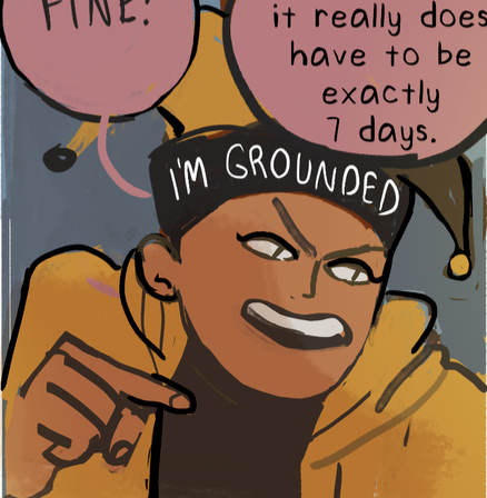 @mimiatalks posie was supposed to be wearing this grounded hat for literally an entire chapter and i jsut forgot it. it may not seem big now but its actually a huge fuck up. anyway