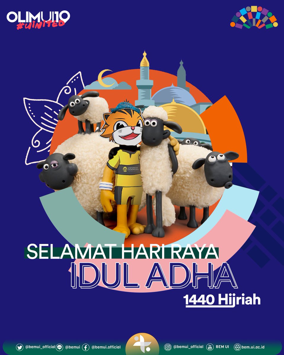 [SELAMAT HARI RAYA IDUL ADHA 1440 H]

Halo, UI!

Hari Raya Idul Adha memiliki makna bagi kita untuk selalu semangat berkurban demi mengharap ampunan serta teguh dalam beriman. Kami segenap panitia OLIM UI 2019 mengucapkan Selamat Hari Raya Idul Adha 1440 H.

#OlimUI2019
