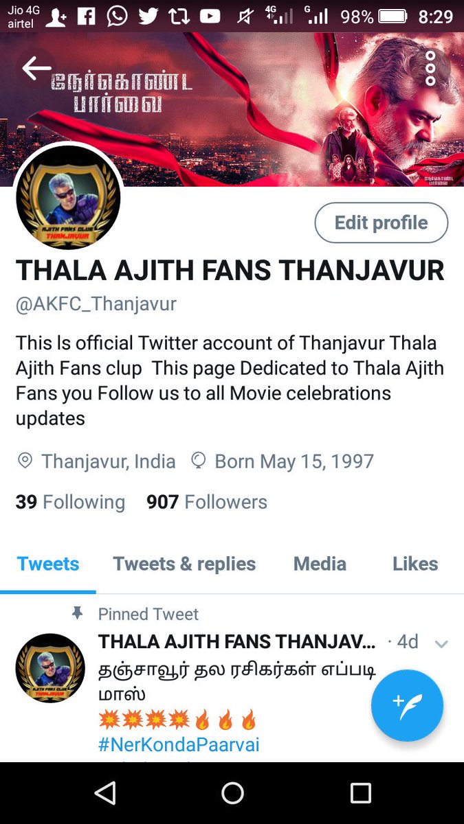 cine_stone_'s tweet photo. 900 FOLLOWERS REACHED
Thanks to THALA BLOODS 🙏
 
Keep Support This Thala Bloods @AKFC_Thanjavur

#SpreadAJITHism #NKPRulingWWBoxOffice 
@TFC_Teams @ThalaFCTeam @AjithFC_VELLORE @ajithFC https://t.co/pg1T7gVM56