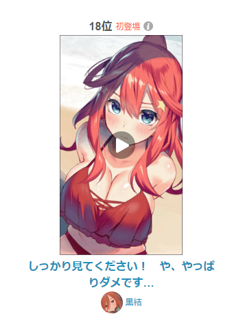 黒結(くろゆい)🔞宣伝垢さんがTwitterに投稿した中野五月(五等分の花嫁)のイラスト。