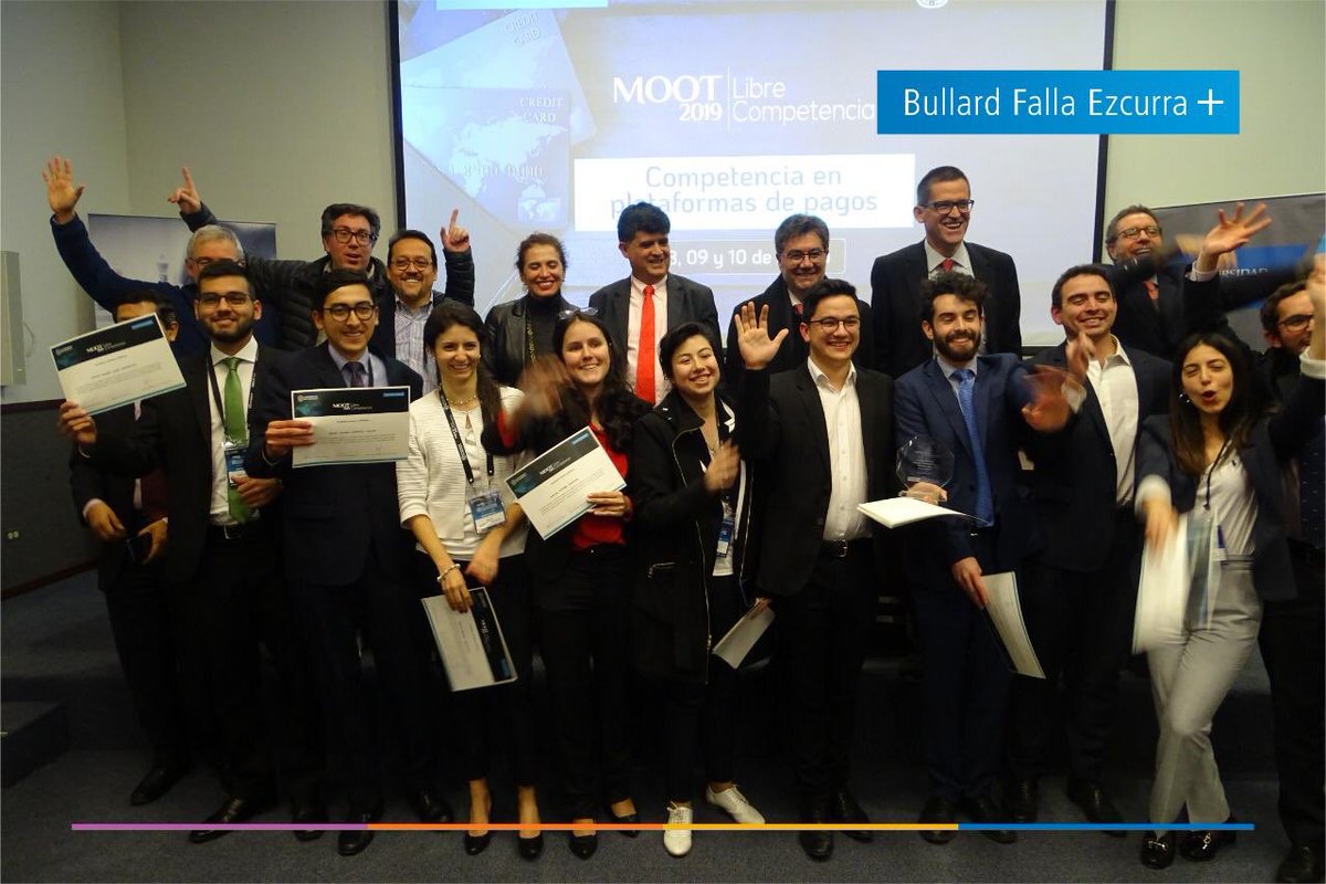BFE_oficial's tweet photo. Felicitaciones al Equipo 06 🇨🇱🇵🇪 ganador del #MootBFE 2019. Asimismo, felicitamos al Equipo 02 🇨🇴 por el segundo lugar en su primera participación. Queremos agradecer a todos los equipos que nos acompañaron a lo largo de estos días. ¡Latinoamérica en (libre) competencia! https://t.co/yQlplMDktu