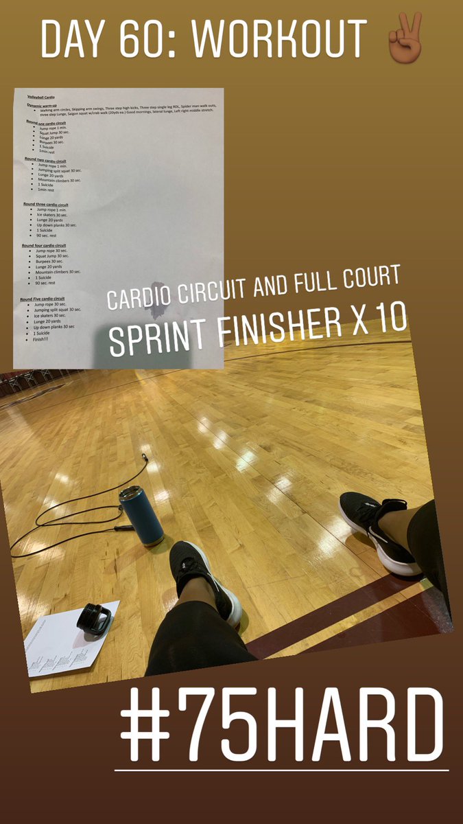 CoachB_BCU's tweet image. Day 60: Managed 3 practiced, a staff meeting and 2 workouts much better today! But...I’m still tired. 
Workout x 2 (1 outdoors) ✔️
1 Gallon water ✔️
10 pages reading (Leader Shift)✔️
Progress pic ✔️
Meal Plan/Clean Eating ✔️
#75Hard #15togo #CoachesStayFit