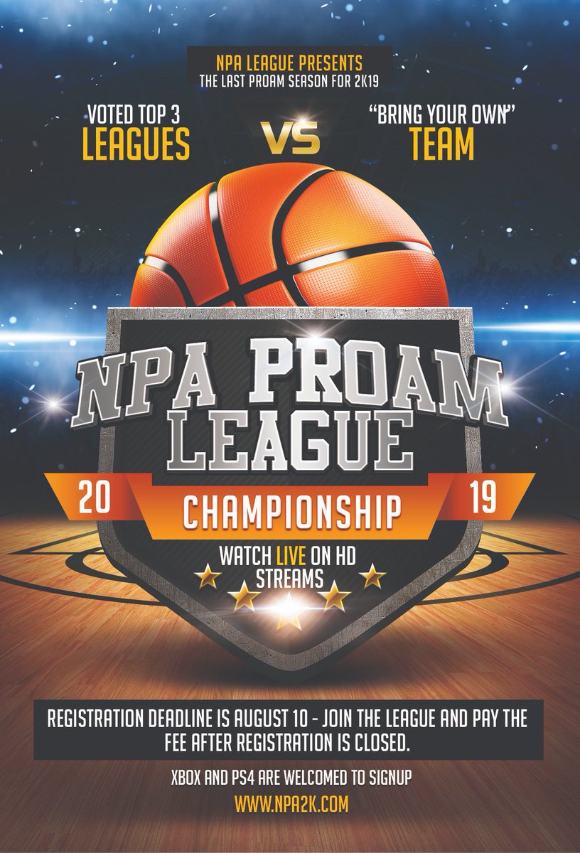 NPALeague's tweet image. We have lots of comp teams competing in the tournament, I would still like about 10 more teams for Xbox and PS4 to raise the pot over $500. We are accepting elite teams, top stats tracking and more. Join the tournament that starts Monday. Lock your team in and become champions.