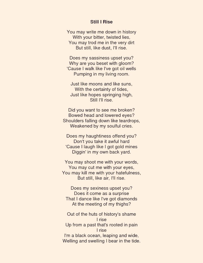 Amir Nadarevic L A Hope On Twitter You May Write Me Down In History With Your Bitter Twisted Lies You May Trod Me In The Very Dirt But Still Like Dust I Ll Rise amir nadarevic l a hope on twitter