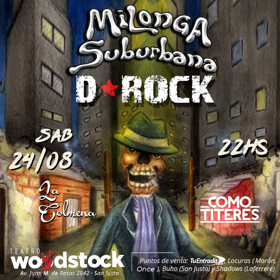 El próximo sábado 24 de Agosto estaremos tocando por primera vez en <a href="/teatrowoodstock/">Teatro Woodstock</a>!

Lxs Esperamos!
