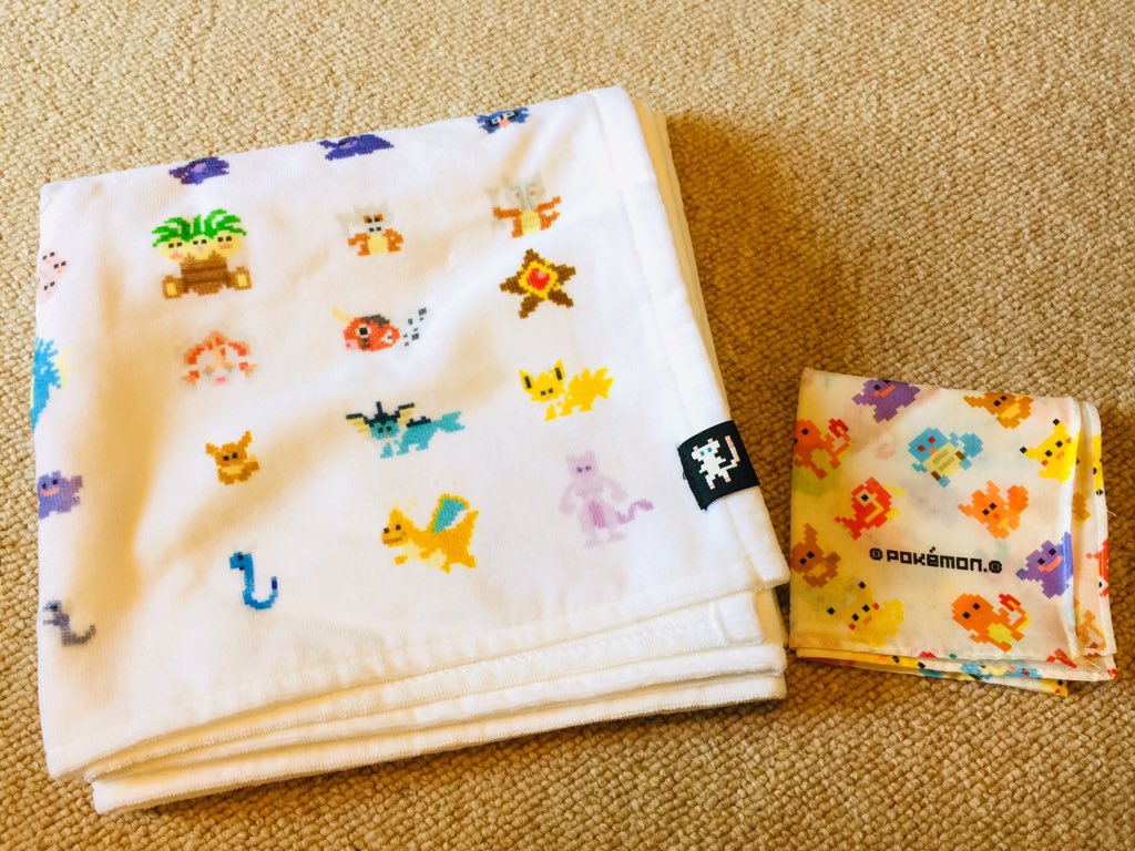 ポケモン　ドット絵　バスタオル 楽天市場】キャラクターコンパクトバスタオル【50×100cm