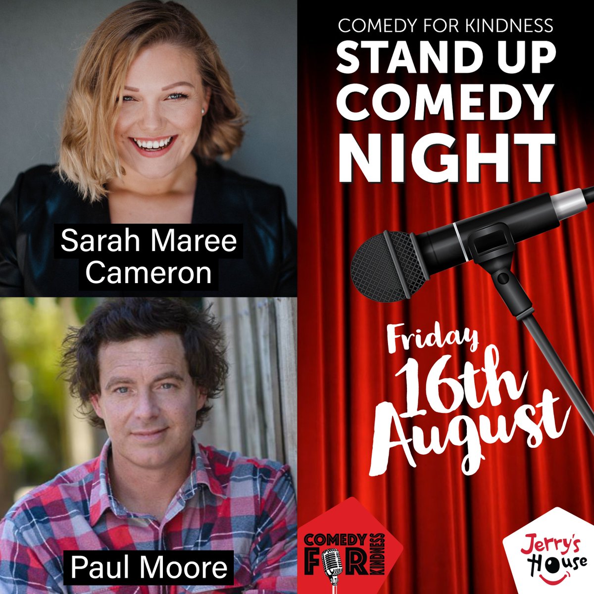jerryshouselol's tweet photo. Comedy for Kindness are hosting a Comedy Night in support of Jerry's House!

Featuring: Tosh Walker - Scott Angove - Sarah Maree Cameron - Luke Massey - Paul Moore - Chido Mwat &amp; Tim Young!

https://t.co/wnCyIVGYla for tickets!

#melbourne #standup #comedy #Charity #event https://t.co/HhysPZGanx