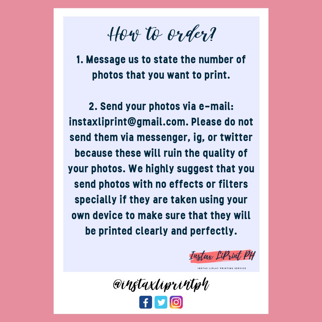 instaxliprintph's tweet photo. Check out our guidelines on how to order and how to get your pictures! 💕 https://t.co/iNwMKzW6jK