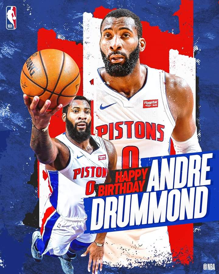 Join us in wishing Andre Drummond of the Detroit Pistons a HAPPY 26th BIRTHDAY 