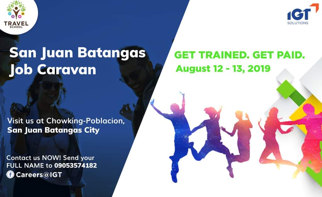 IGTCareersPH's tweet photo. THE BEST WAY TO PREDICT THE FUTURE IS TO CREATE IT! GET TRAINED. GET PAID! BATANGUEÑOS JOIN OUR FREE CALL CENTER TRAINING! (with allowance)

Grab this opportunity as we offer 20-Day FREE Training to all aspiring TRAVEL EXPERTS! https://t.co/zI3EkW27IA