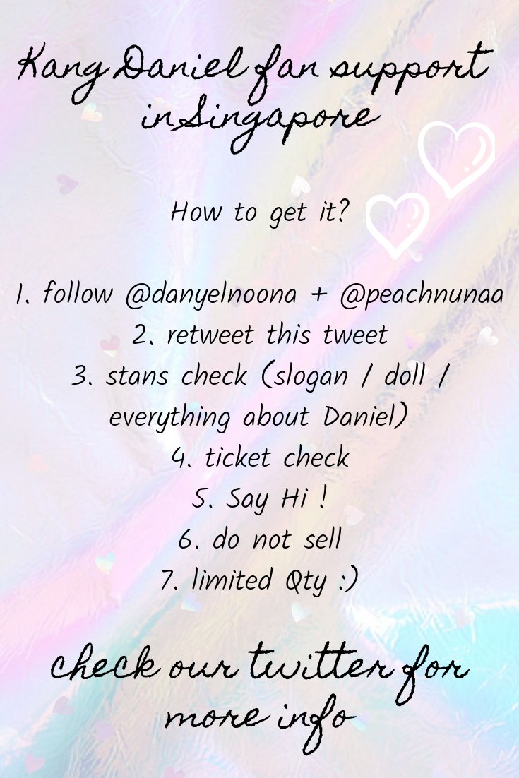 peachnunaa's tweet photo. 🍑KANG DANIEL FAN SUPPORT IN SINGAPORE🍑

ft. @danyelnoona 

🌺What will you get it?
🌺How to get it?
🌺Rules?

⬇️⬇️ Check This⬇️⬇️ https://t.co/vAUGzR2OXk