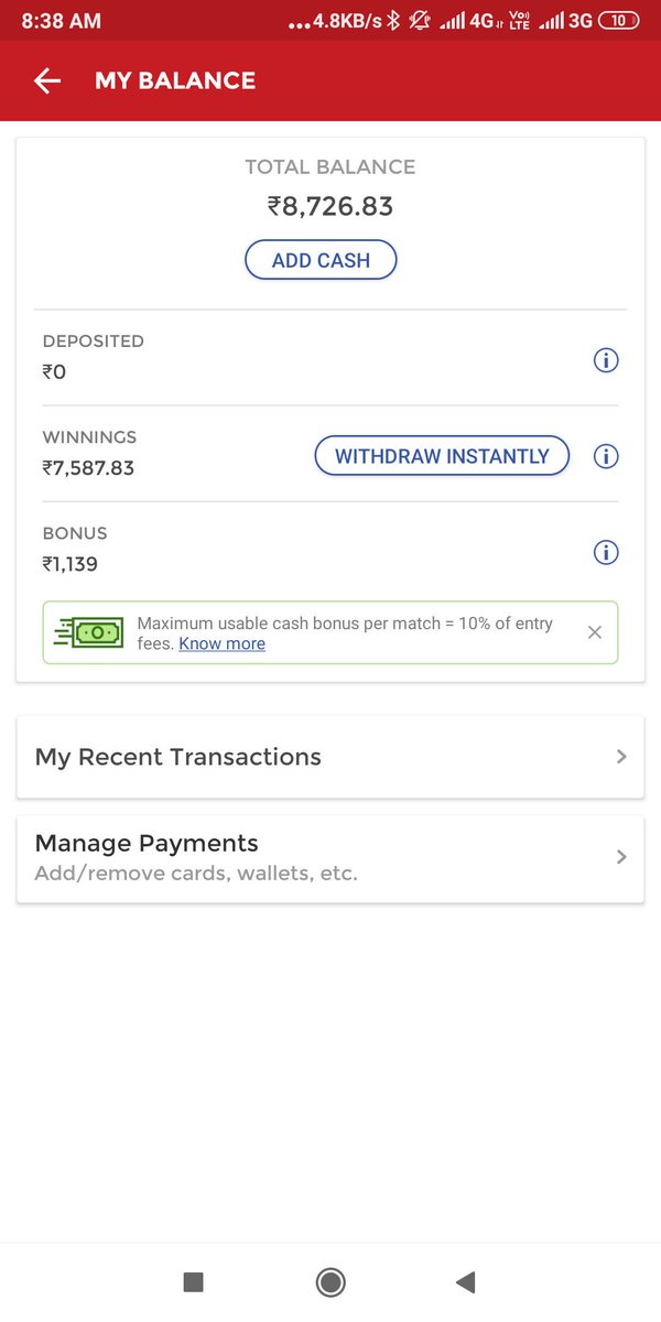 peeyush1311's tweet photo. @FIGHTCLUBD11 I don't know what consistency is but I know only one thing that this winning amount is yours hard work. When I started it was 400 in winning section and now this 7587.
I am sure this will reach to 10000 soon and many more.
I respect you
I want to meet you.
Please arrange meeting. https://t.co/LQXXeTyyrQ
