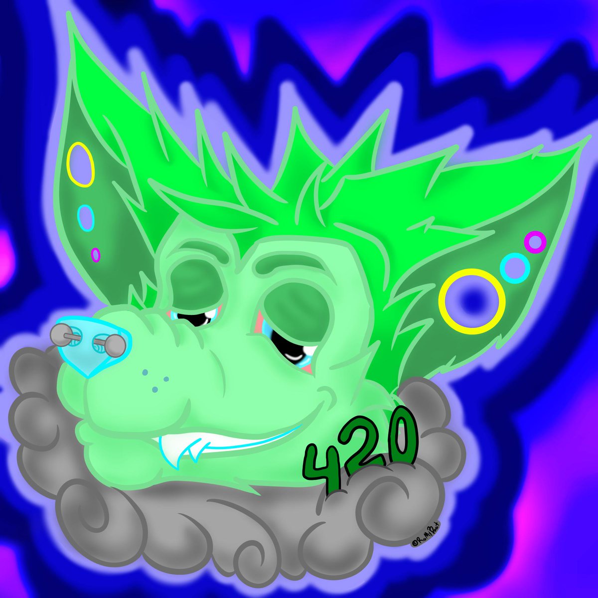 RoMyBoat_OG's tweet photo. Finished shading Hotbox! I decided to throw in a background to make him really pop! ๐
#stoner #furry #stonerfurry #smoke #hotbox #headshot #green #herb #mutt #digital #art #digitalart #stonerdog #weed #stonerboy #head #mutt #stonermutt #trippy #cloud420 https://t.co/H1yhUF9hQb