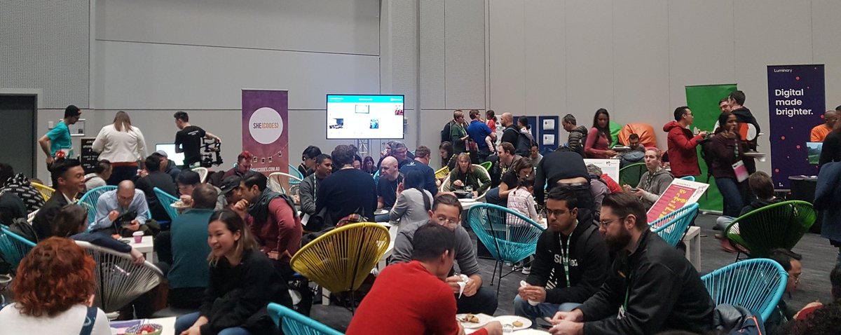 Ceola_F's tweet photo. Super proud today of what we achieved yesterday for the 10th year of @DDDMelb. Lots of work went into the new venue but I think it paid off! So so happy that I was able to pull together the Community Showcase area and to witness all the amazing conversations that it drove ❤ https://t.co/VvrlOEoGch