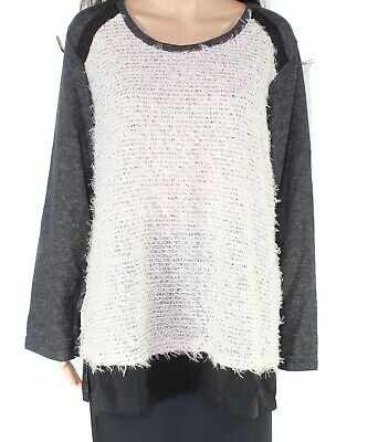 SweatersMixed's tweet photo. (eBay Ad) Style &amp; Co. Gray Fuzzy Panel Women's Size 2X Plus Crewneck Sweater $56 #368 https://t.co/Z4183zLZu4 https://t.co/eiugKA1UtG