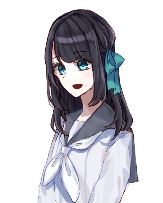 黒髪セミロングのtwitterイラスト検索結果