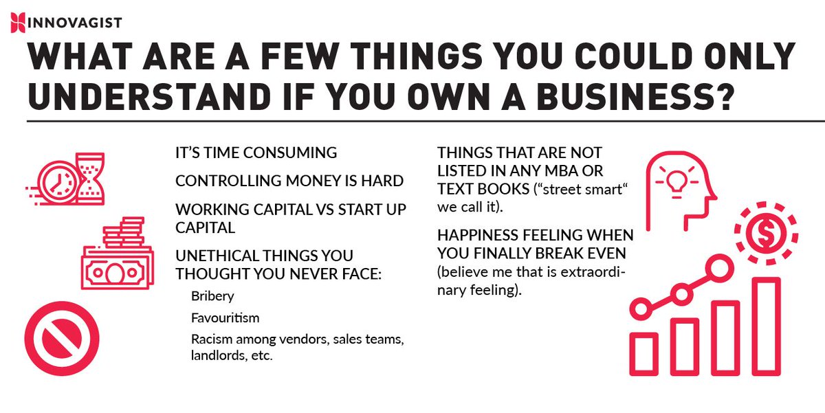 innovagist's tweet image. Things you can only understand after owning the business!!
#fewthings #business #owncompany #workingcapital #bribery #favouritism #racism #vendors #salesteam #controlling #consuming