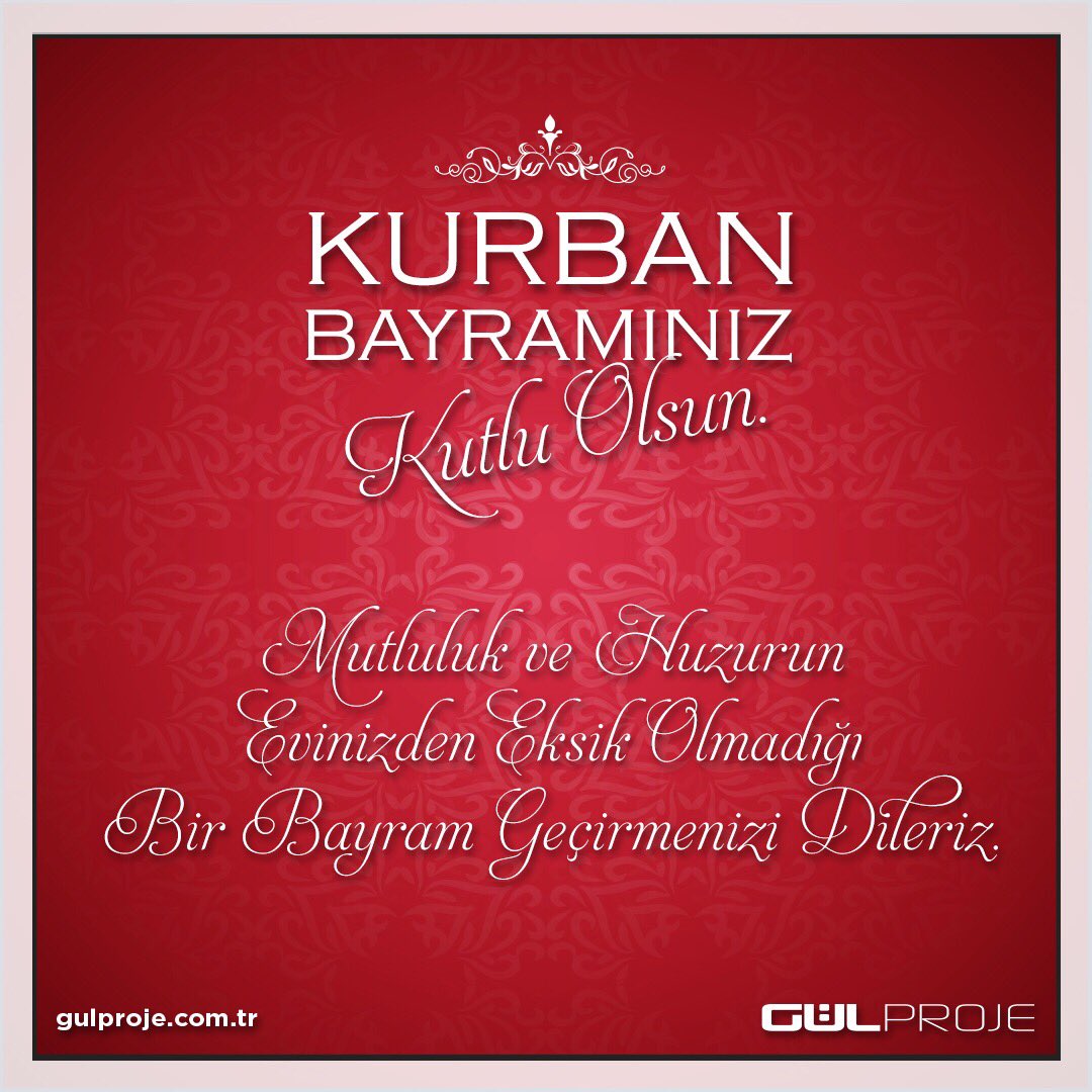 projegul's tweet photo. Kurban Bayramınız Kutlu Olsun.
Mutluluk ve Huzurun Evinizden Eksik Olmadığı Bir Bayram Geçirmenizi Dileriz.
 
#KurbanBayramı #MutluBayramlar #Gülproje #GulProje https://t.co/atedu72A6T