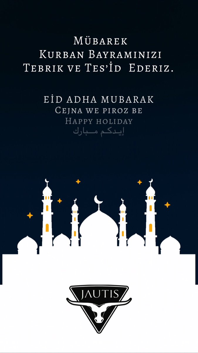 danyalyildiz's tweet photo. Mübarek Kurban Bayramınızı Tebrik ve Tes’id Ederiz..
#hayırlıbayramlar
#eidadhamubarak
#cejnawepirozbe
#happyholiday
#إيدكم_مبارك
#everythingaboutmobility
#jautis
#jautiscar https://t.co/iayiQMt82F