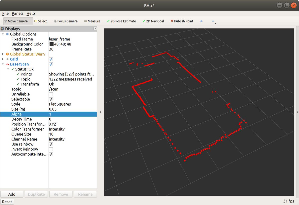 youtalk's tweet image. RPLiDARドライバのROS2移行できました！ github.com/youtalk/rplida… 1万円からLiDARを使えるのは家計に優しい。 #ROS2ではじめよう 本に移行実践の章があるので、実際にかなり役立ちました。さぁ、次はNavigation 2マスターします💪