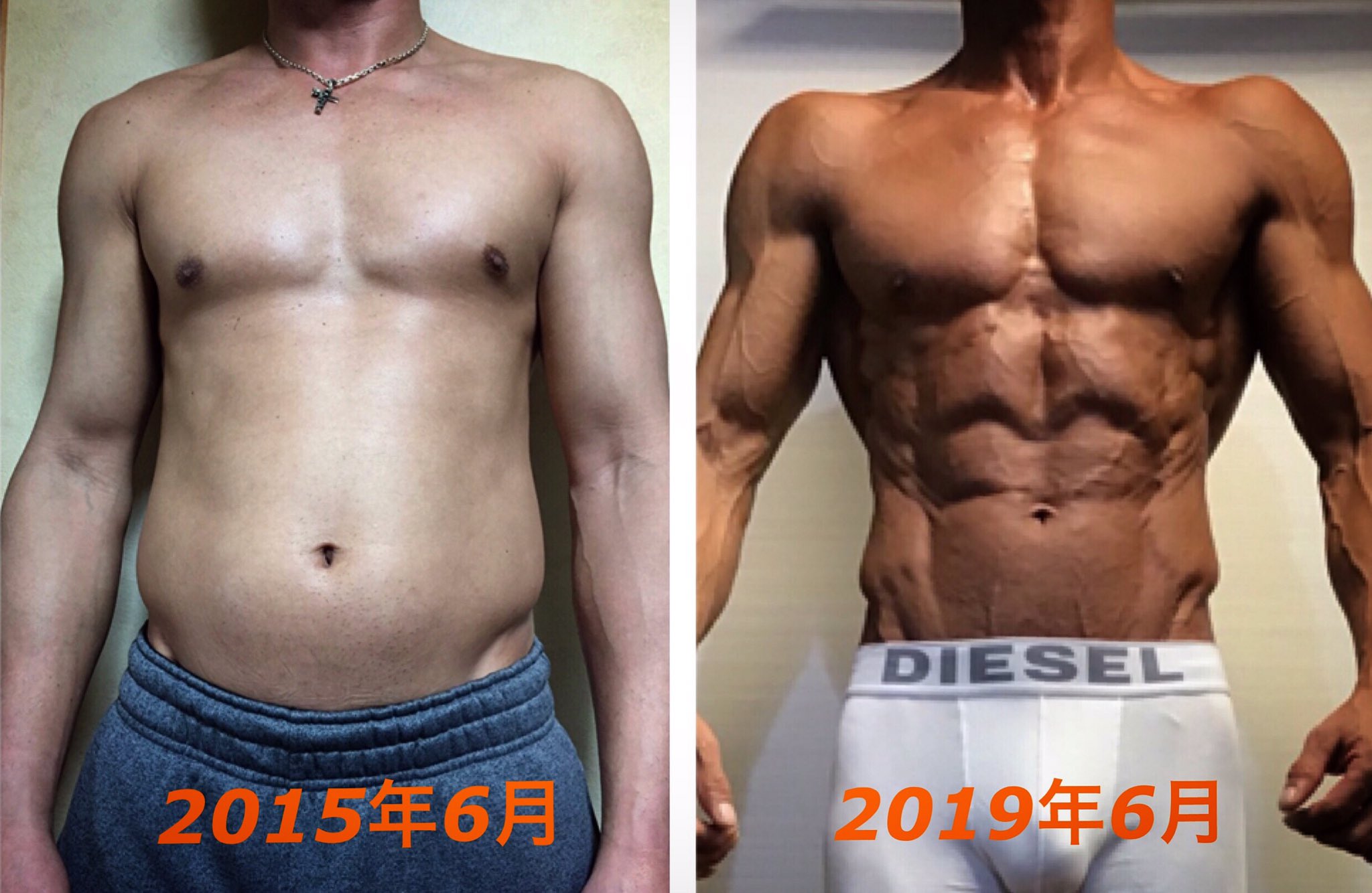 Fitakiya 4年間のビフォーアフター 41歳から筋トレはじめて6年目に突入w 肩幅 は狭くなで肩やし 骨細で胴が長く太いというwwフィジーク競技には決して恵まれてないとは思うw人の骨格って変えることはできないけど 骨格筋を鍛えて大きく することで 少しは