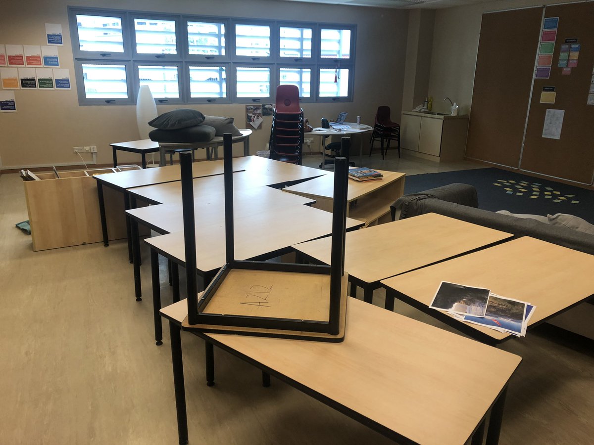 CMMorton's tweet photo. Classroom is ready for the first day back 😳🤗 Using @kjinquiry guiding questions to establish norms around our shared space, promote thinking around classroom design, and set the tone for the year #studentagency #ibpyp #cisprimary https://t.co/w08QUwaXhv