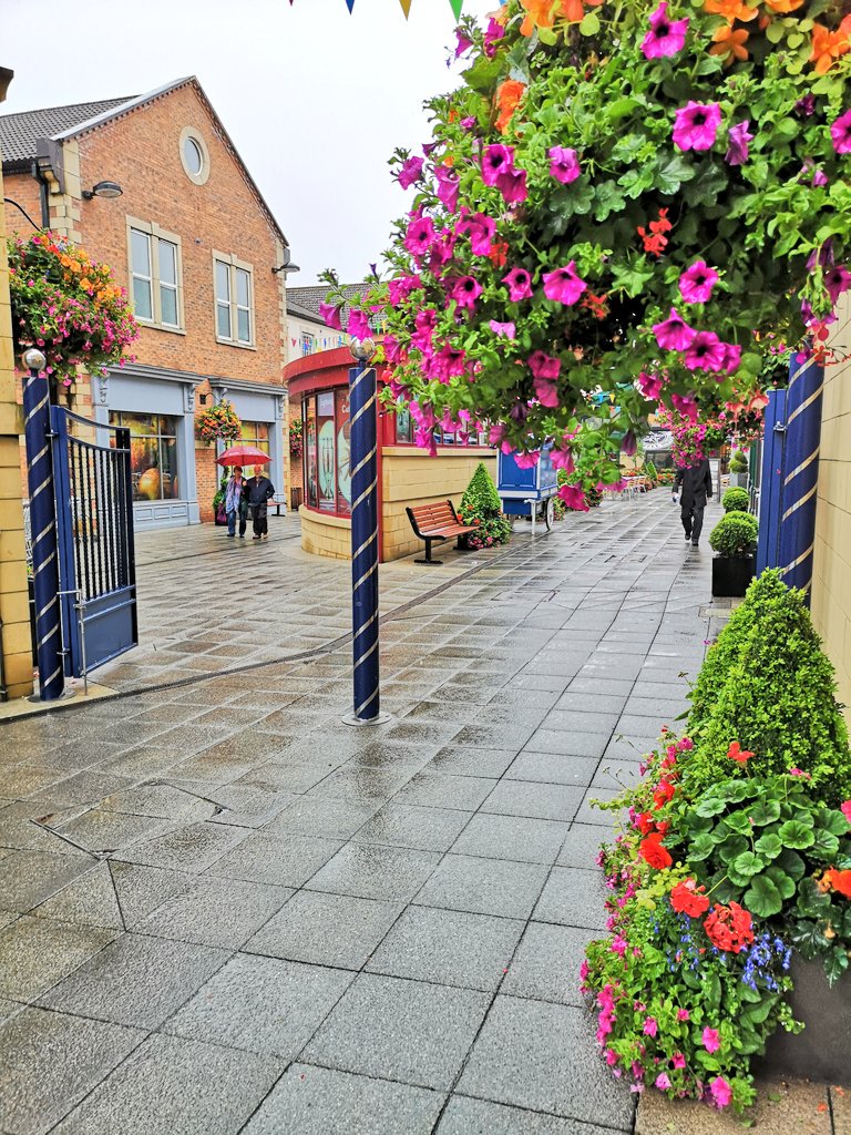 The weather in  #Morpeth is horrible today, but at least the flowers all over the town - both inside and outside the  @SandersonArcade shopping centre - are as vibrant and cheerful as ever.