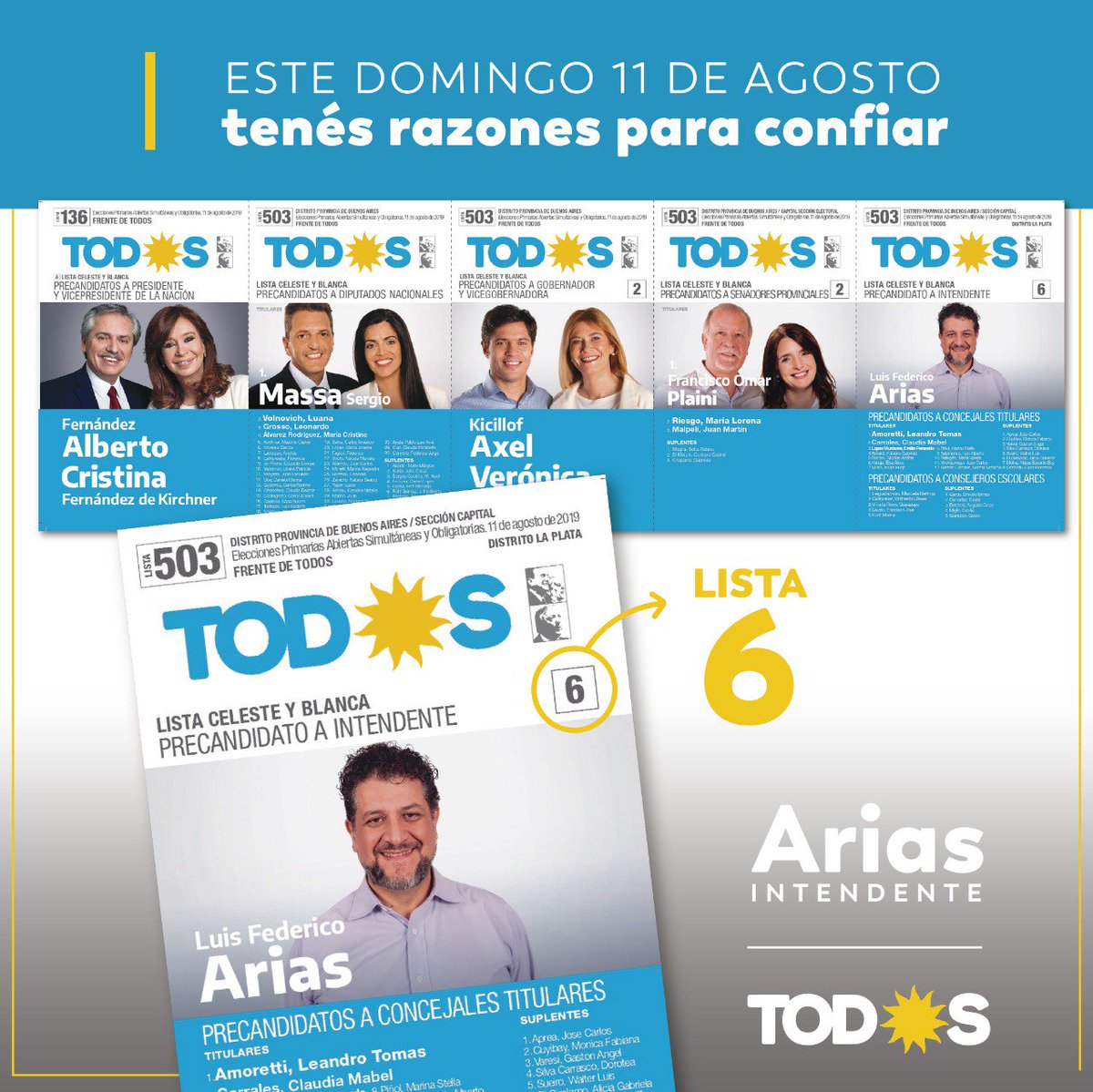 NICOLASARAMOS's tweet photo. Hoy #YoConfioEnLuisArias #AriasIntendente https://t.co/c0K5poz25Z